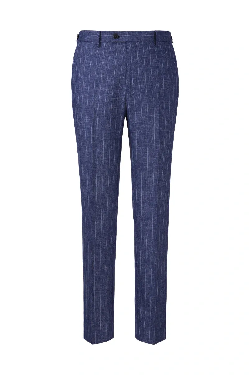 Navy Stripe Italian Double-Breasted Suit