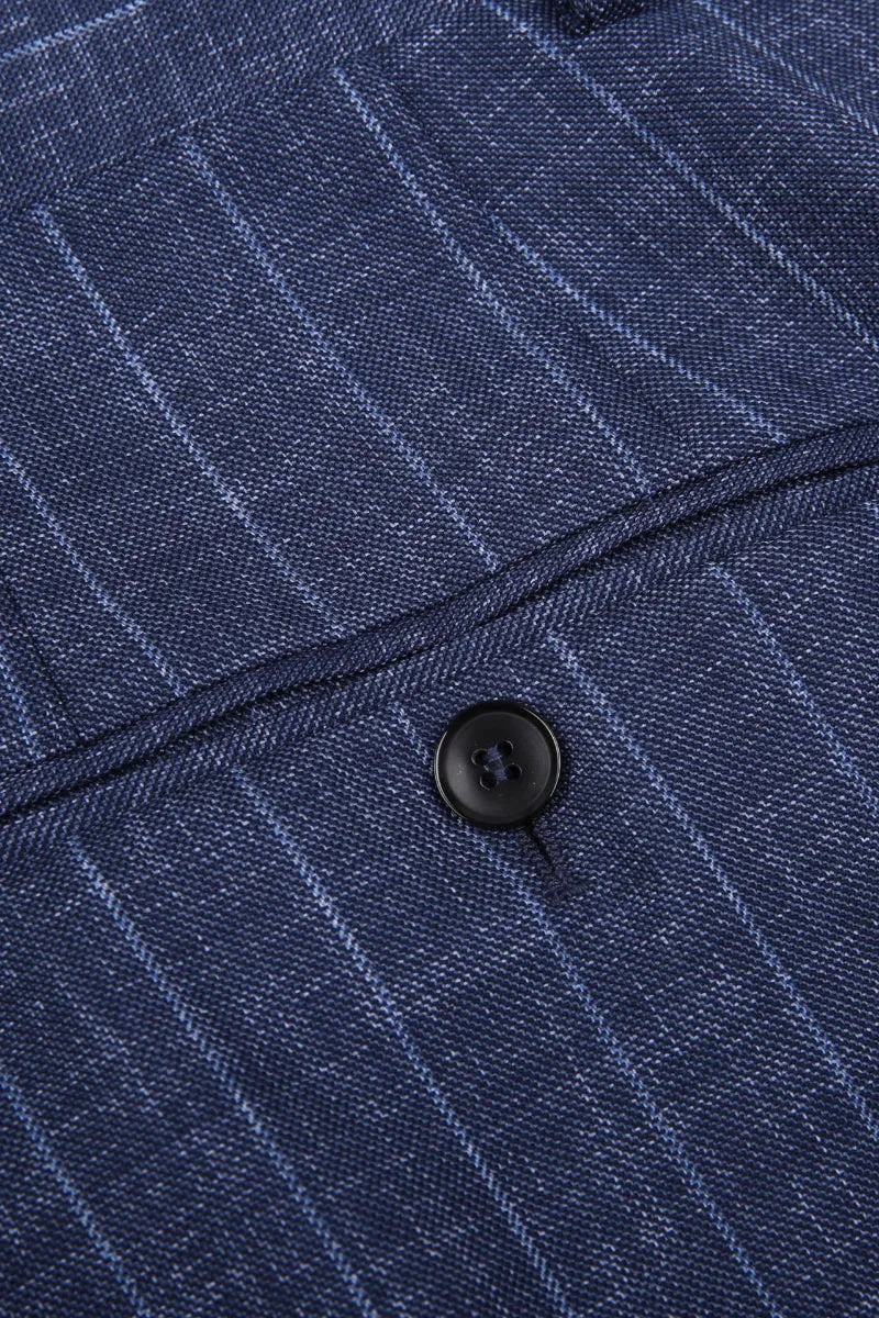 Navy Stripe Italian Double-Breasted Suit