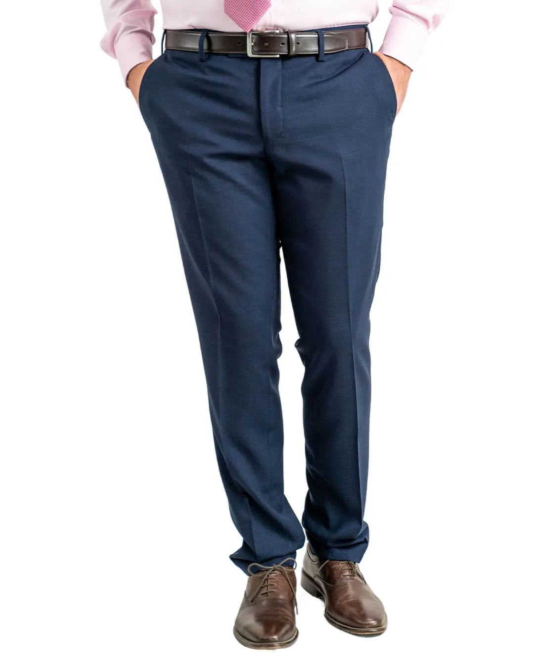 Navy Super 110s Natural Stretch Basketweave Suit