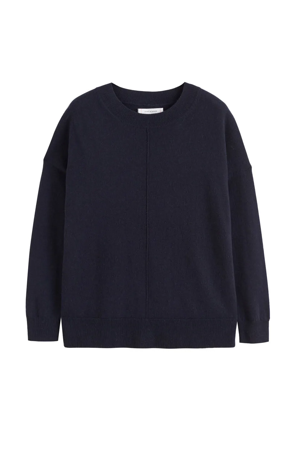 Navy Wool-Cashmere Slouchy Sweater