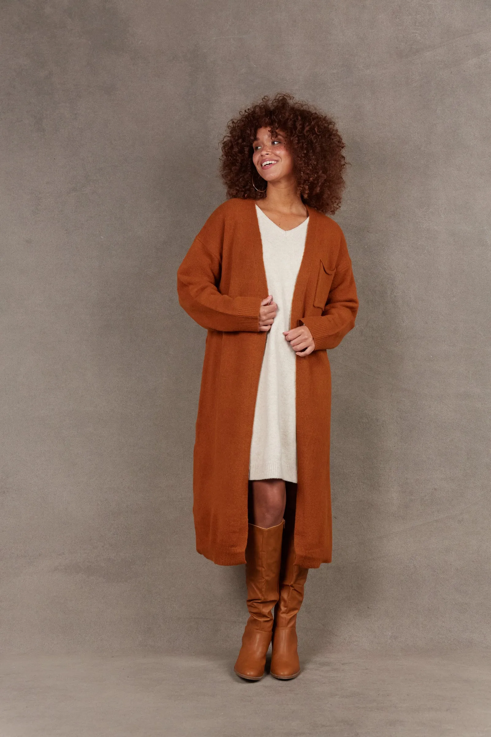 Paarl Longline Cardigan - Ochre