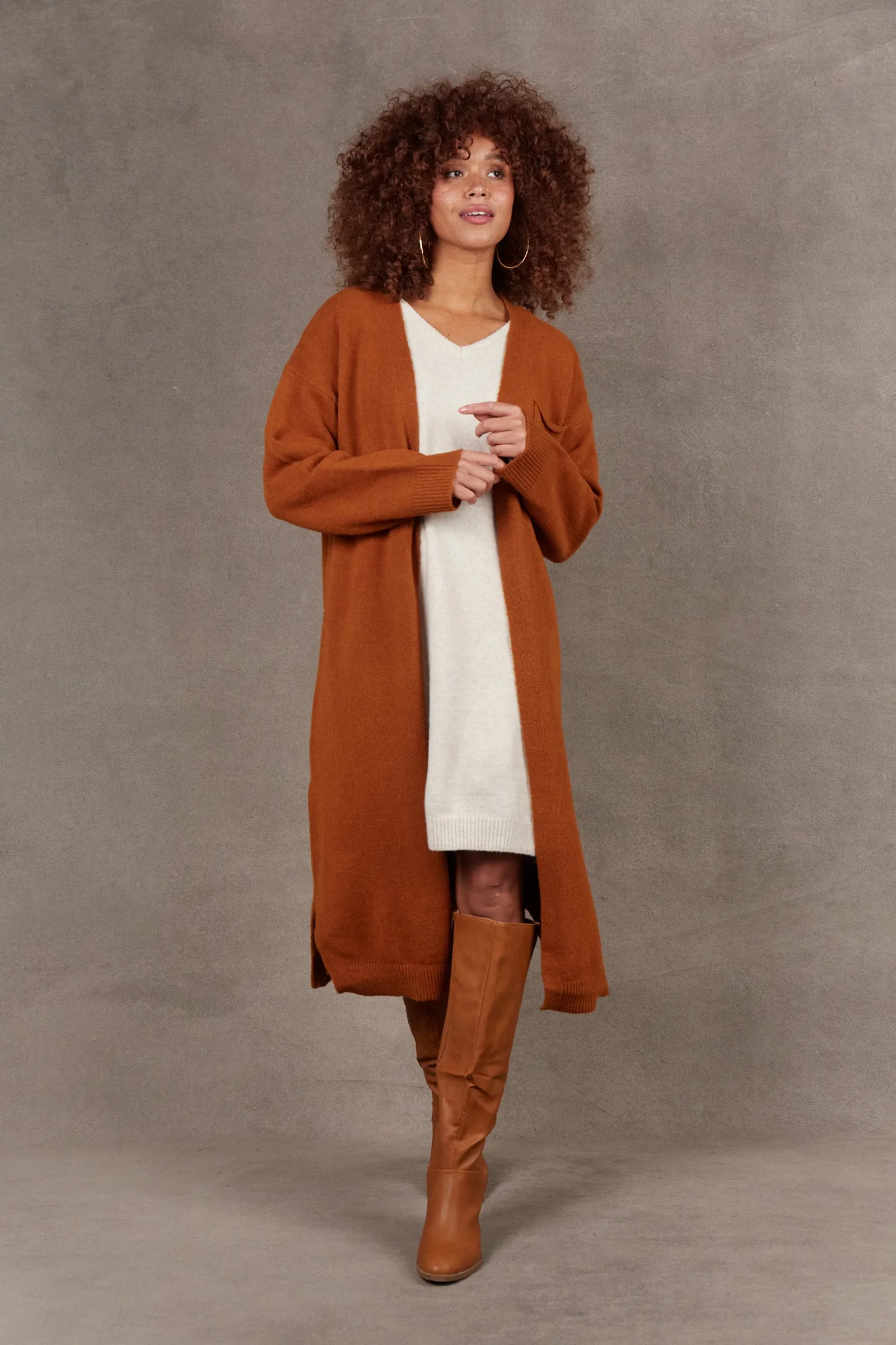 Paarl Longline Cardigan - Ochre