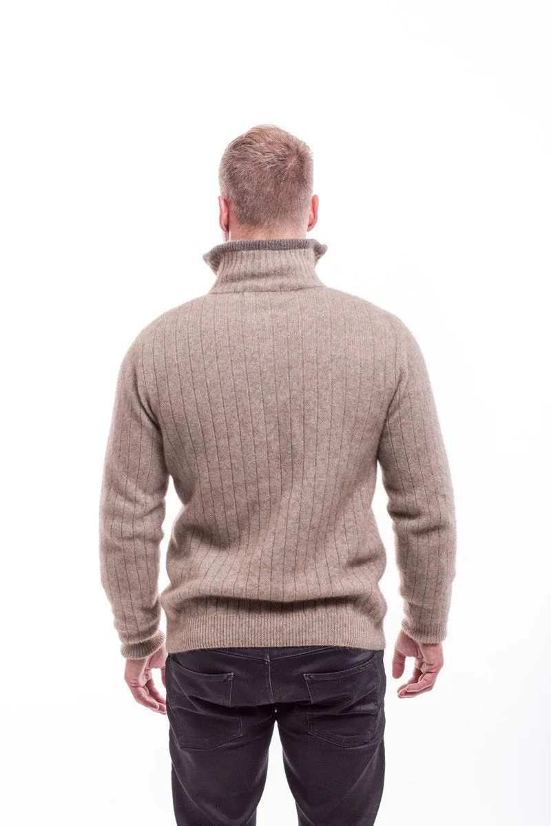 Possum Merino Cable Jersey with Contrast Trim