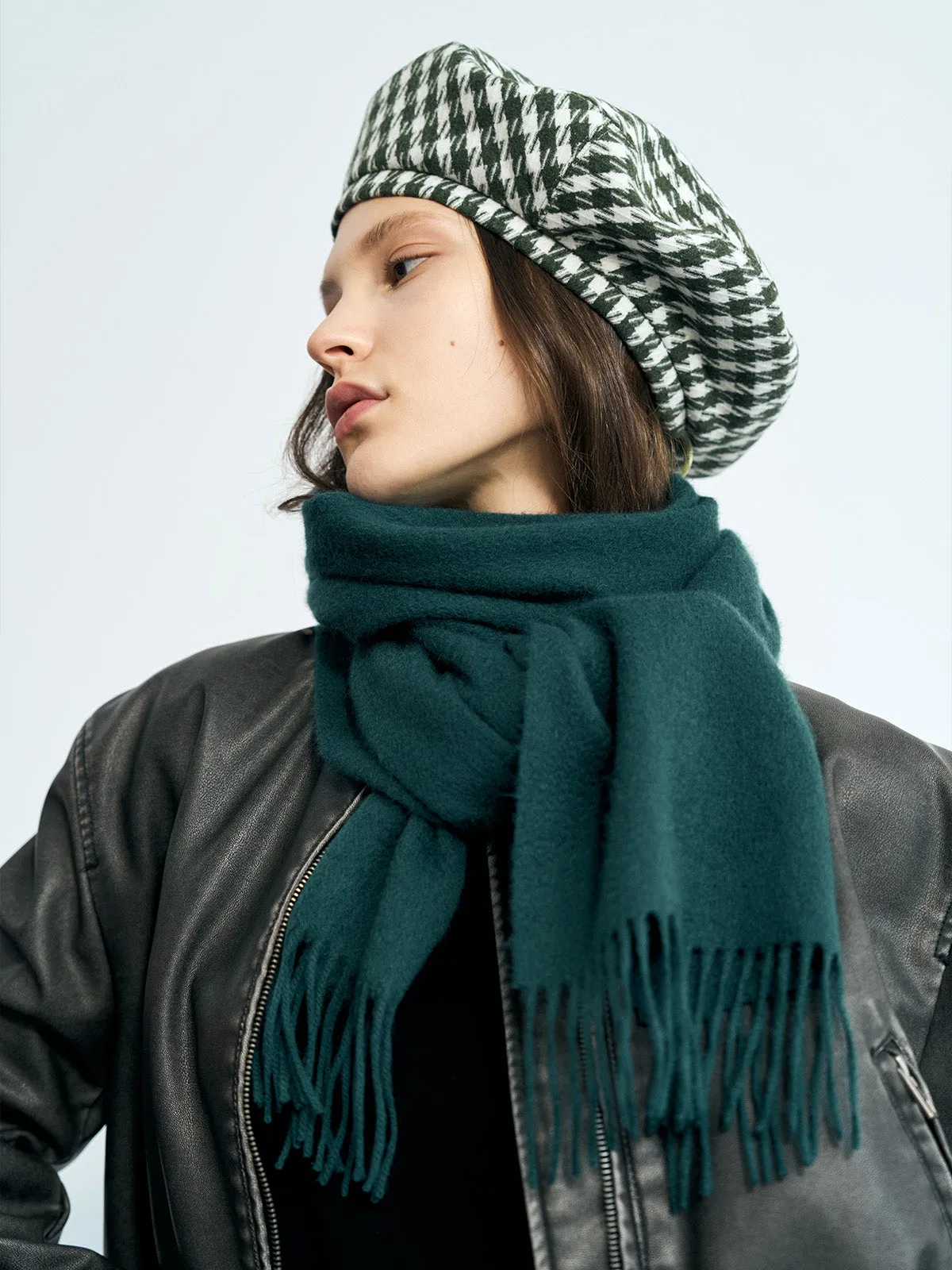 "Lost in Warmth" Classic Cashmere Scarf - Hunter Green