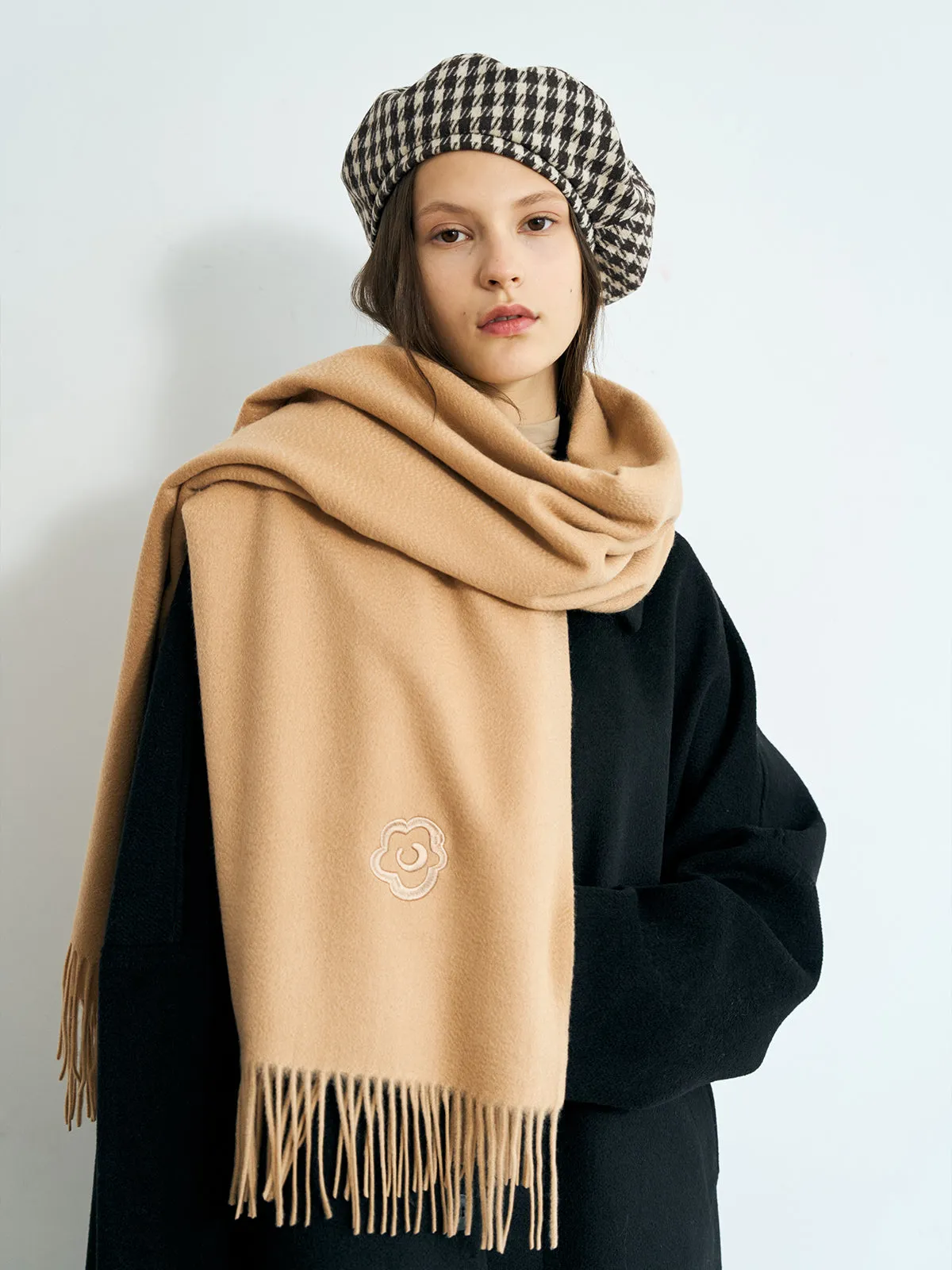 "The Big Shawl" Oversized Cashmere Wrap - Light Tan