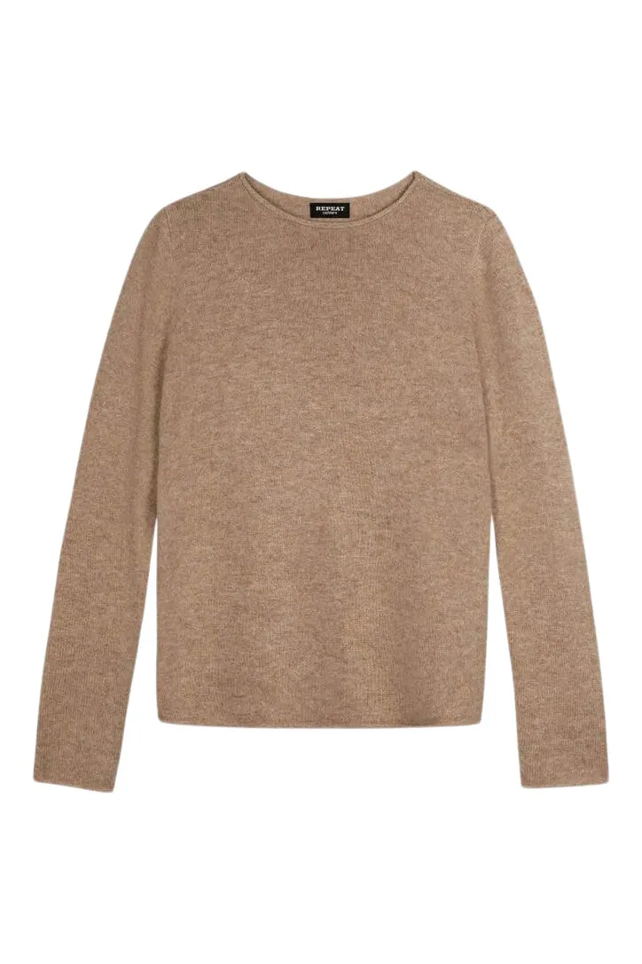 Repeat Cashmere Boat Neck Sweater in Taupe