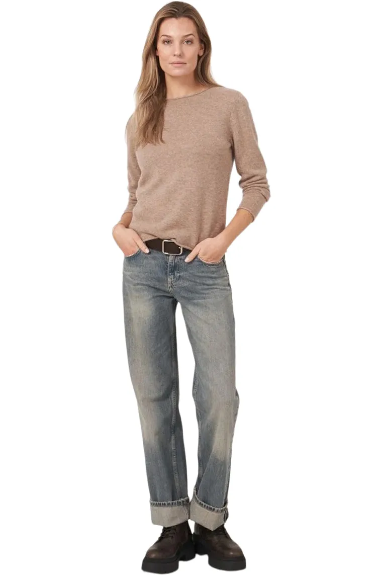 Repeat Cashmere Boat Neck Sweater in Taupe