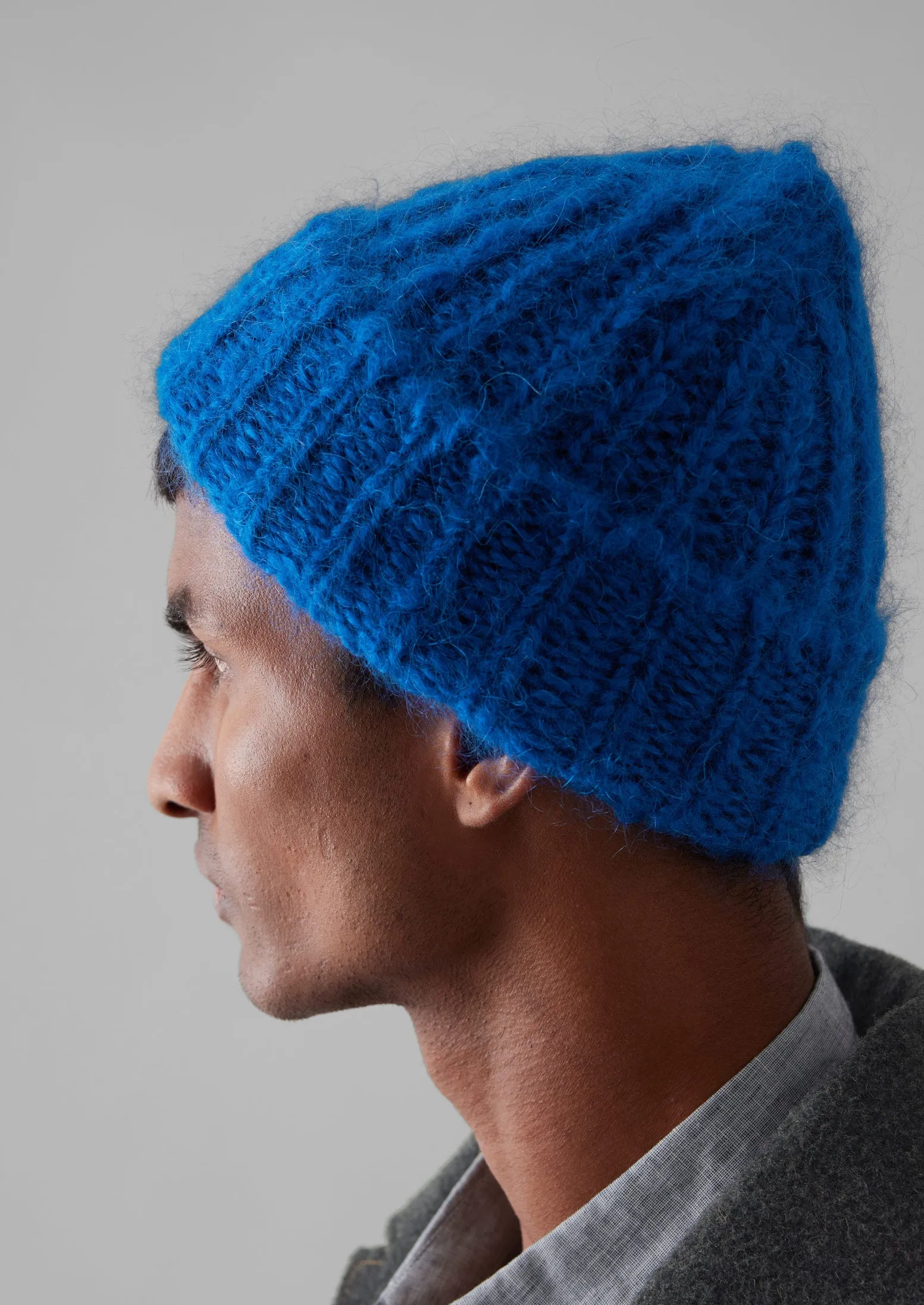 Ribbed Mohair Hat | Cobalt