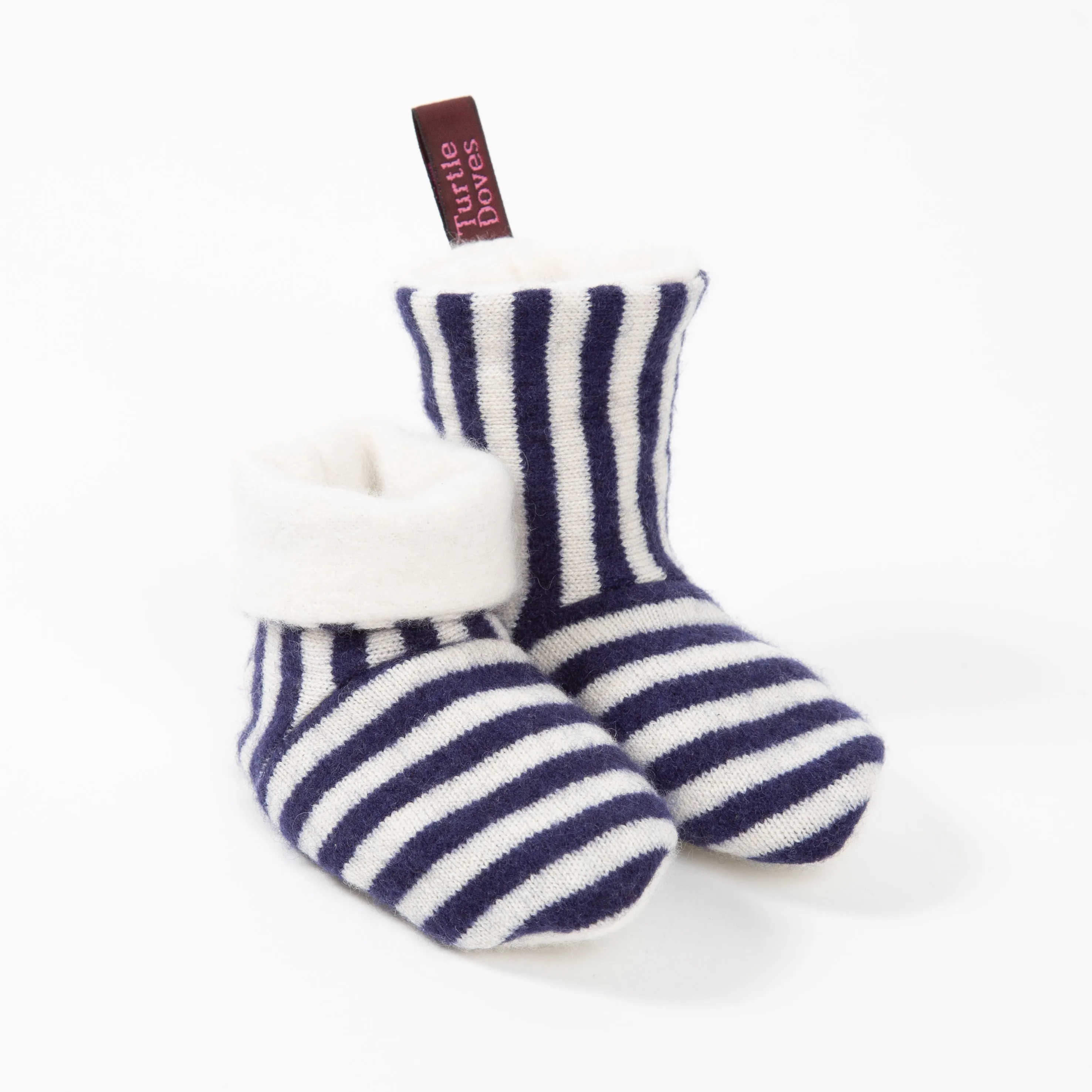 Sailor Stripe Cashmere Baby Booties