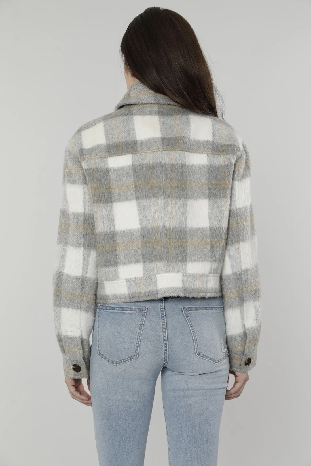 Short Flannel Jacket - Grey