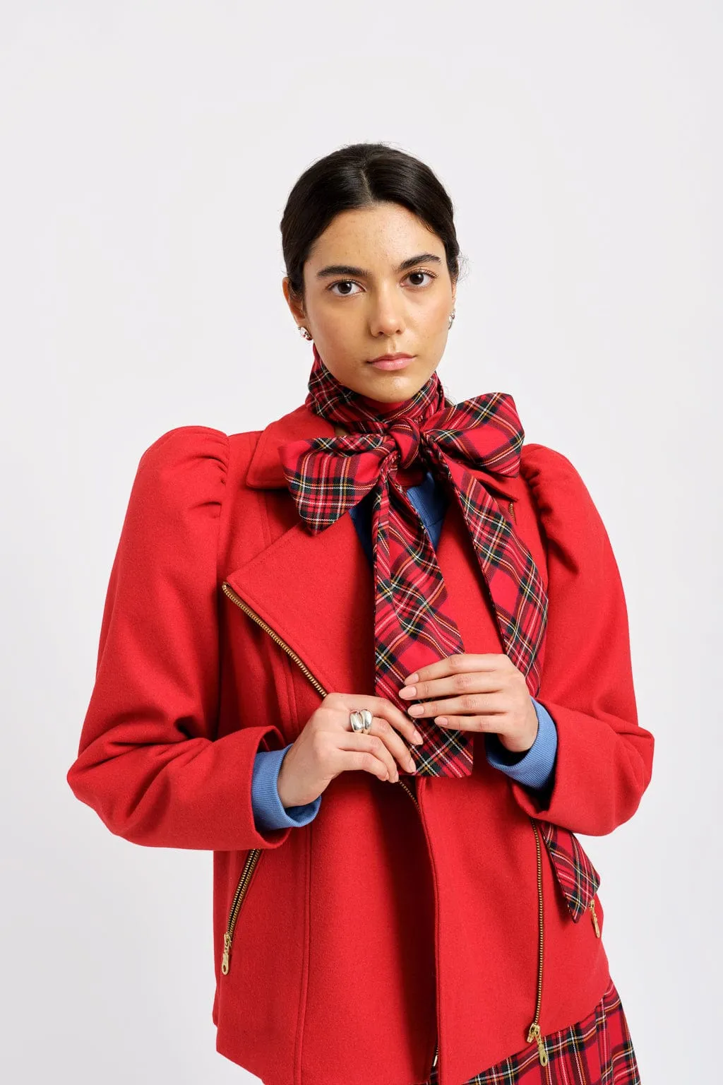 Sienna Long Scarf Red Plaid