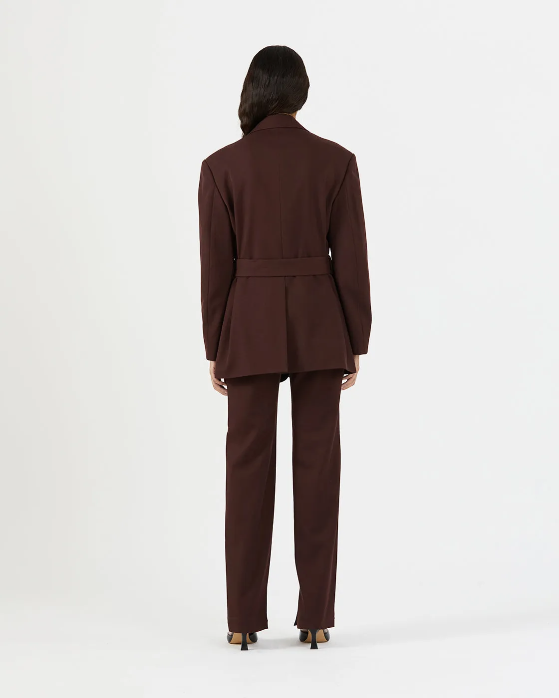 Simone Jacket Wool Blend Twill Burgundy