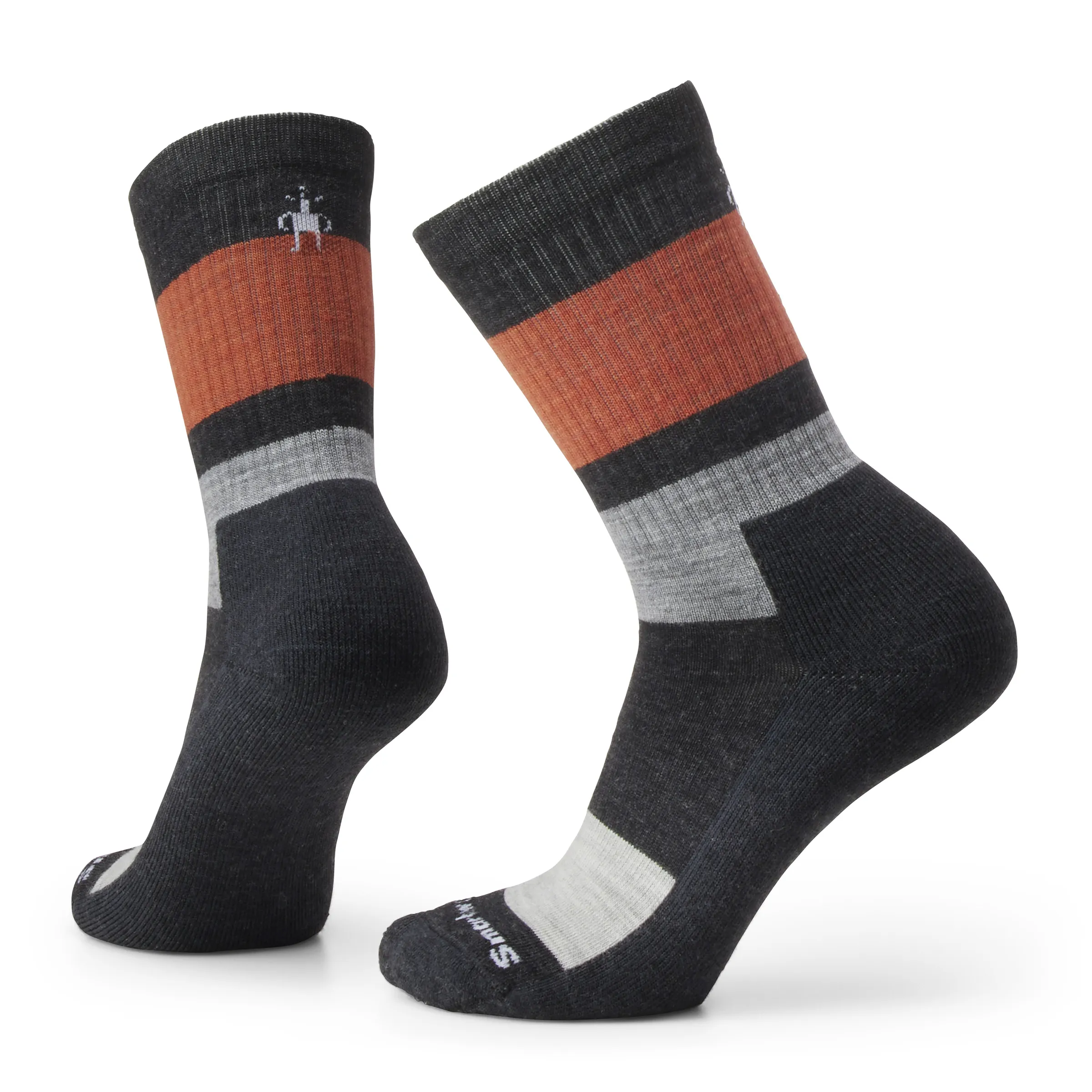 Smartwool Everyday Blocked Stripe Crew Socks Color: Charcoal