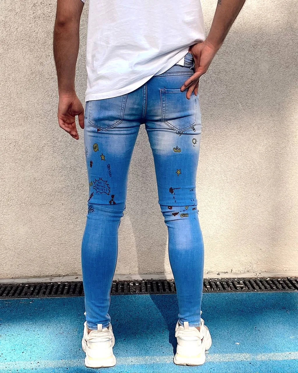 Sneakerjeans Printed Skinny Jeans R110