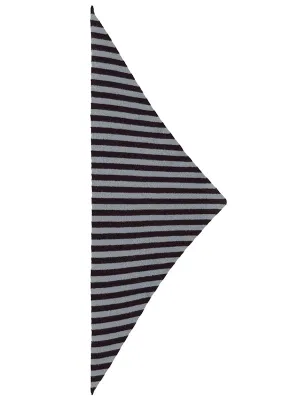 Striped Triangle Neckerchief Black & Purslane