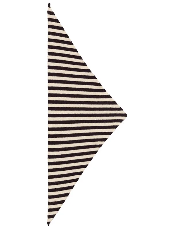 Striped Triangle Neckerchief Black & Purslane