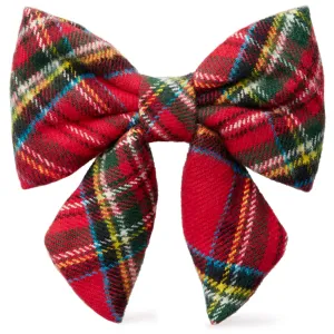 Tartan Plaid Flannel Lady Dog Bow