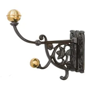 Victorian-style hat and coat hook 4½" in cast iron