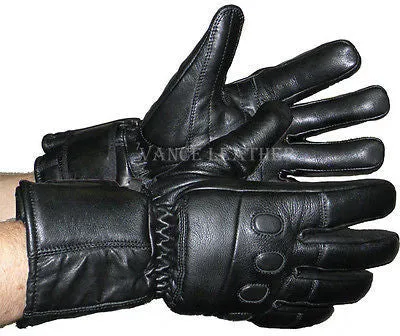 VL445 Vance Leather Insulated Leather Gauntlet Gloves With Padded Knuckles