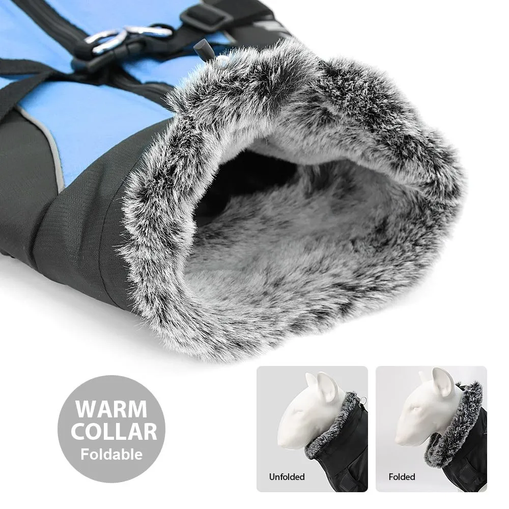 Waterproof Winter Thick Dog Coat With Harness