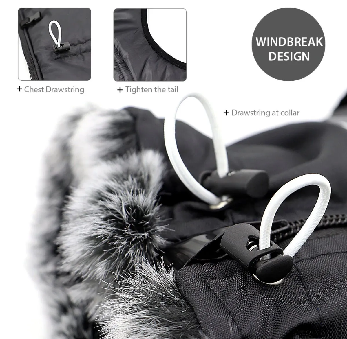 Waterproof Winter Thick Dog Coat With Harness