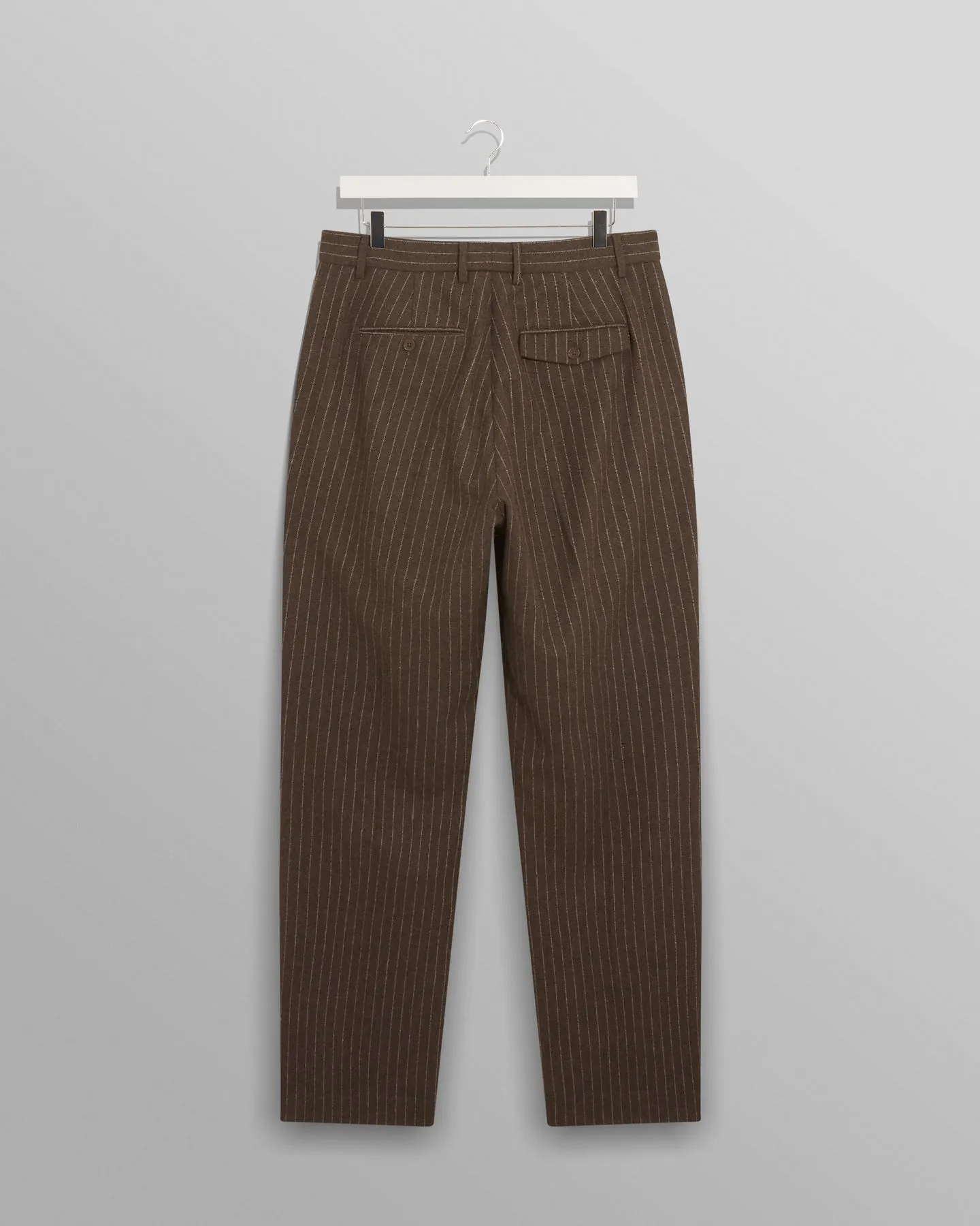 WAX ARI TROUSERS CHALK STRIPE BROWN