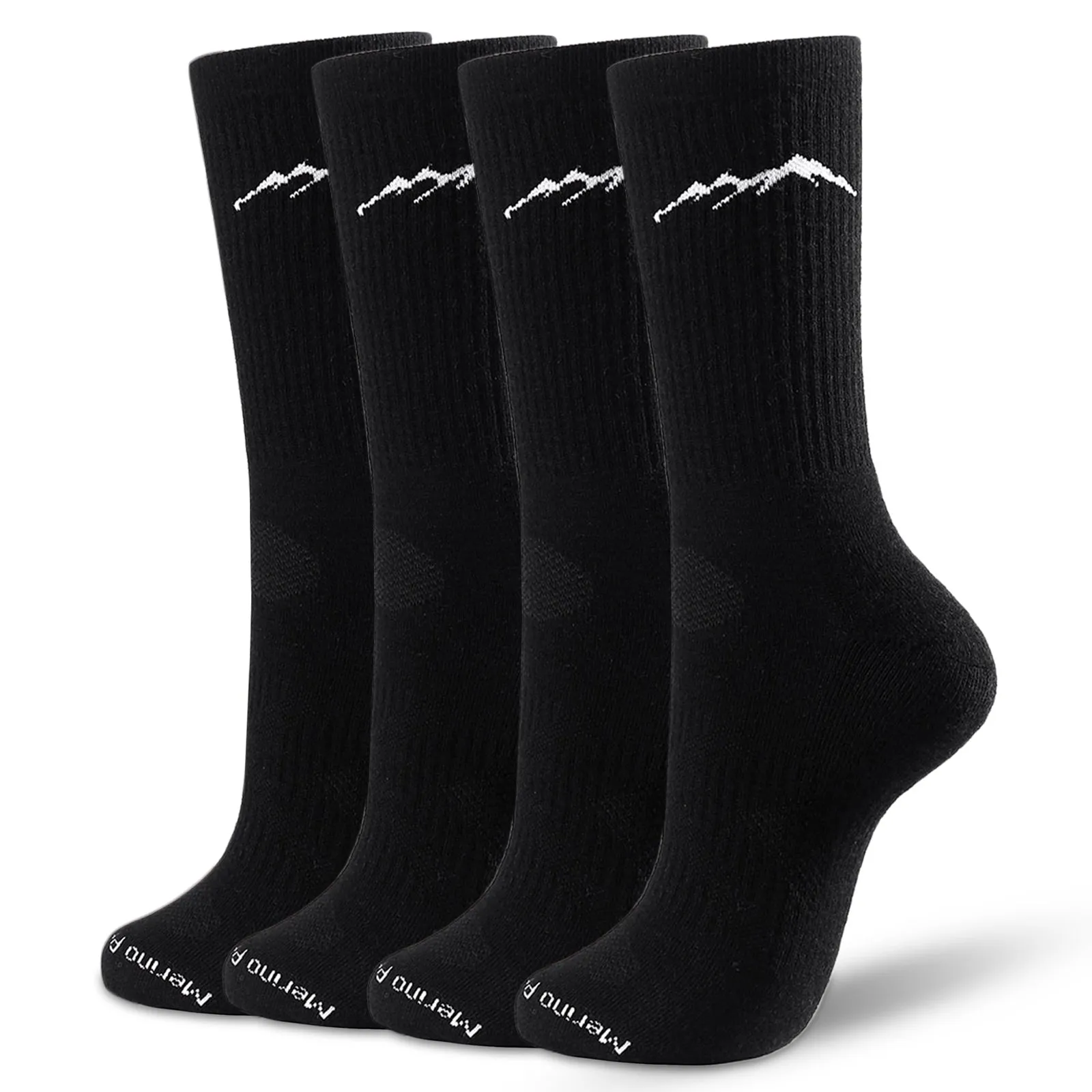 Women’s 4 Pairs Organic Merino Wool Socks Black - MT17