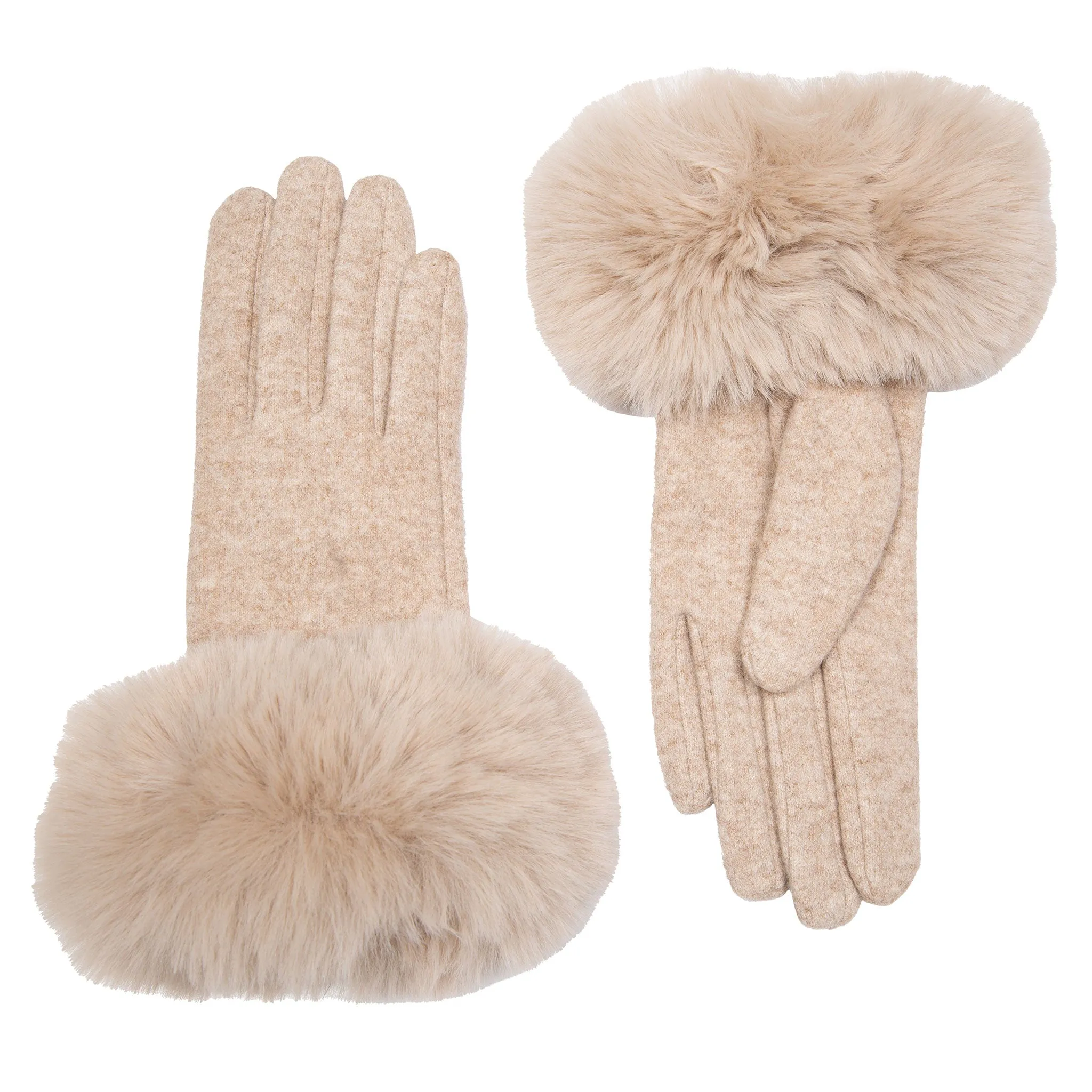 Women’s Gloves with Faux Fur Cuffs