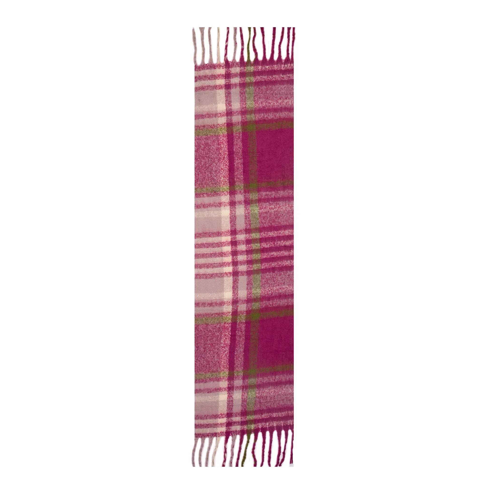 Women’s Plaid Check Scarf with Tassels