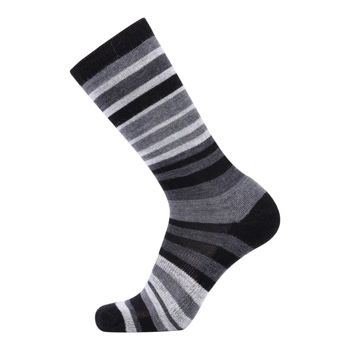 Women's Touch Wear Everyday Black Stripes crew socks 4-packs