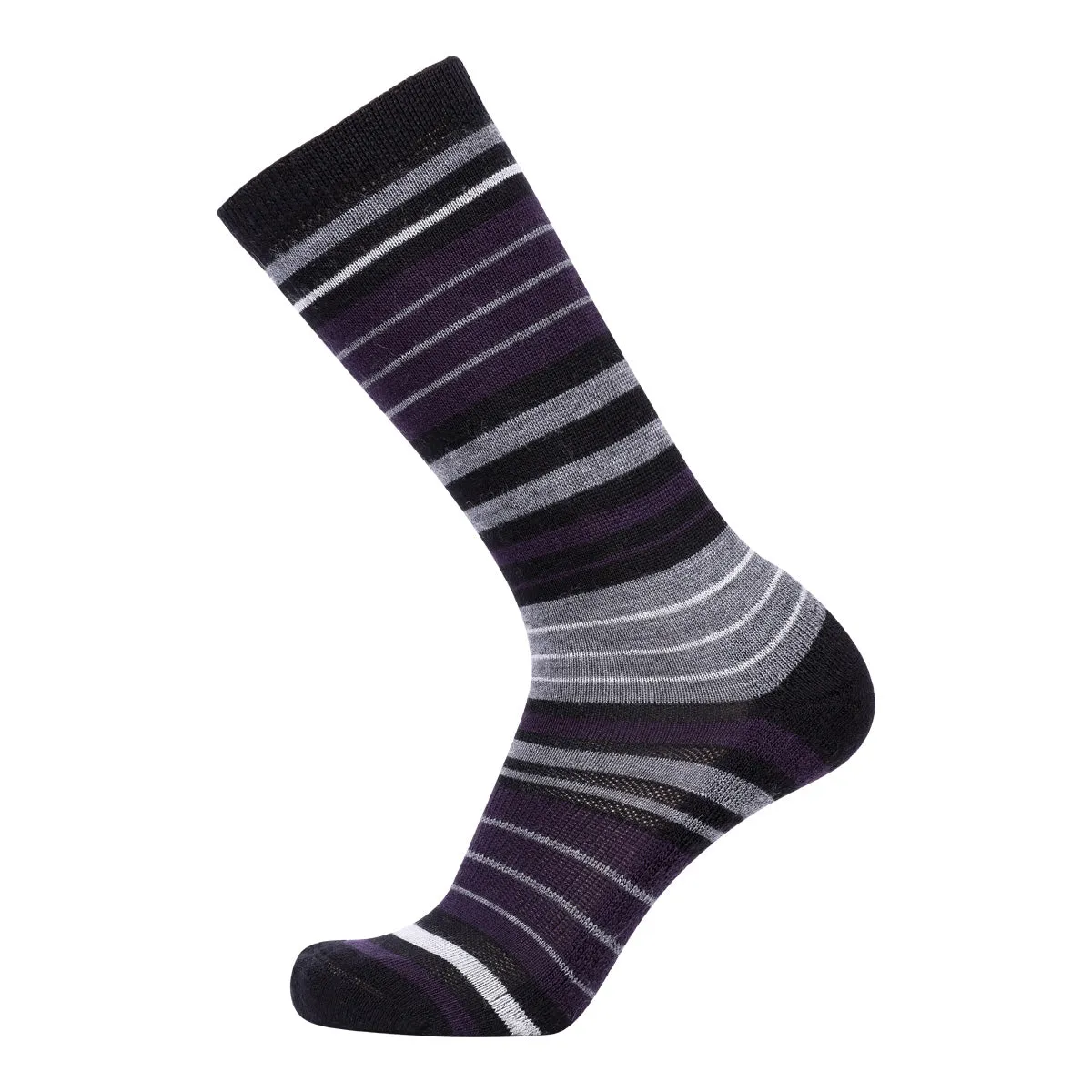 Women's Touch Wear Everyday Black Stripes crew socks 4-packs