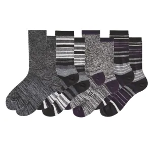 Women's Touch Wear Everyday Black Stripes crew socks 4-packs